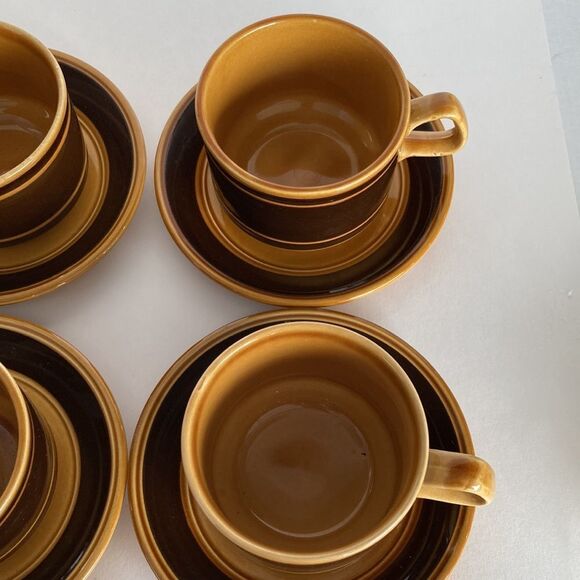 Vintage MCM Royal‎ Alma Staffordshire Ironware Cups and Sucers Set of 4 - Picture 6 of 16